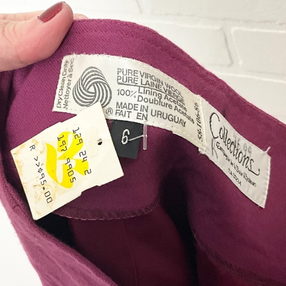 NWT Vintage Deadstock 60s Maxi Skirt Compagnie baie d’Hudson Wool Magenta Sz 6 - Picture 3 of 14
